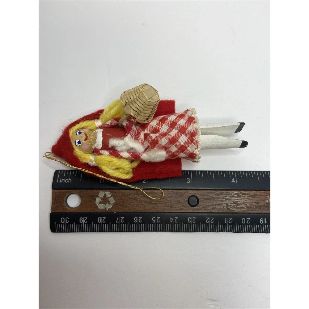 Vintage Christmas Ornaments Metal‎ Snowflake & Wooden/Cloth Red Riding Hood